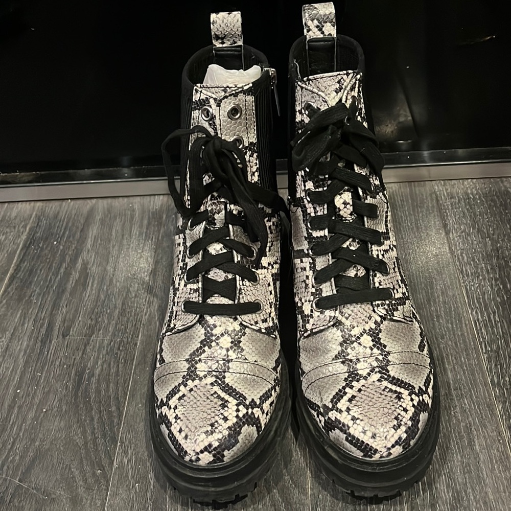 Sam Edelman Circus Snakeskin Combat Boots